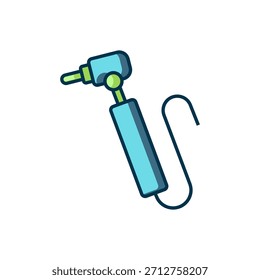 Filled outline Tooth drill icon isolated on white background. Dental handpiece for drilling and grinding tools. Flat filled outline style with shadow. Vector