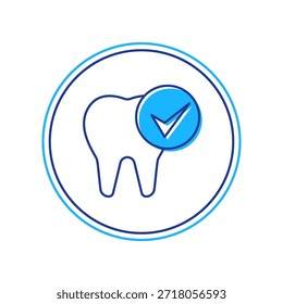 Contorno preenchido Ícone de dente isolado no fundo branco. Símbolo de dente para clínica odontológica ou centro médico dentista e pacote de pasta de dente.  Vetor