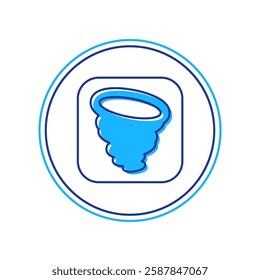 Filled outline Tornado icon isolated on white background. Cyclone, whirlwind, storm funnel, hurricane wind or twister weather icon.  Vector