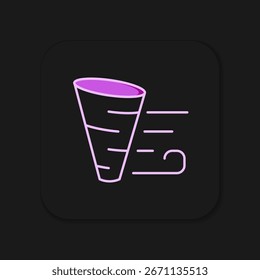 Filled outline Tornado icon isolated on black background. Flat filled outline style with shadow. Vector