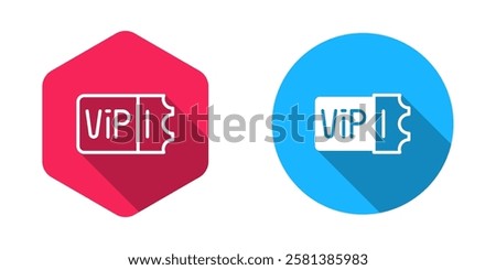 Filled and outline Train ticket icon isolated with long shadow background. Travel by railway.  Vector