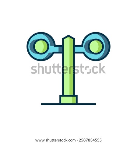 Filled outline Train traffic light icon isolated on white background. Traffic lights for the railway to regulate the movement of trains. Flat filled outline style with shadow. Vector