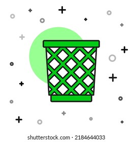 Filled outline Trash can icon isolated on white background. Garbage bin sign. Recycle basket icon. Office trash icon.  Vector