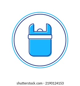 El contorno relleno La barra diagonal puede aislarse en el fondo blanco. Signo de basurero. Icono de la canasta de reciclaje. Icono de papelera.  Vector