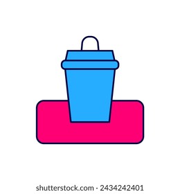 Filled outline Trash can icon isolated on white background. Garbage bin sign. Recycle basket icon. Office trash icon.  Vector