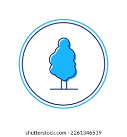 Filled outline Tree icon isolated on white background. Forest symbol.  Vector