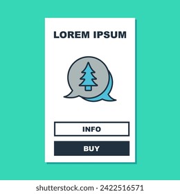 Filled outline Tree icon isolated on turquoise background. Forest symbol.  Vector