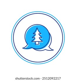 Filled outline Tree icon isolated on white background. Forest symbol.  Vector
