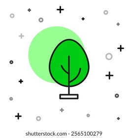 Filled outline Tree icon isolated on white background. Forest symbol.  Vector