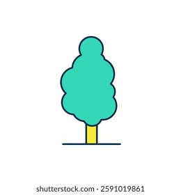 Filled outline Tree icon isolated on white background. Forest symbol.  Vector