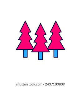 Gefüllte Umriss-Baumsymbol auf weißem Hintergrund isoliert. Gesamtstruktursymbol.  Vektor