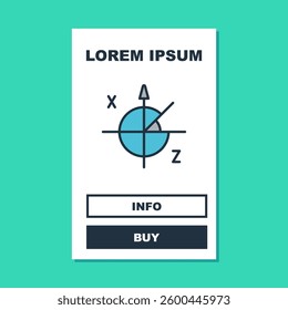 Filled outline Trigonometric circle icon isolated on turquoise background.  Vector
