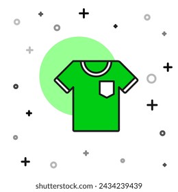 Filled outline T-shirt icon isolated on white background.  Vector