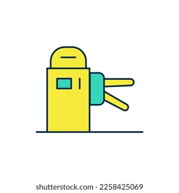 Filled outline Turnstile icon isolated on white background.  Vector
