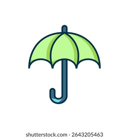 Filled outline Umbrella icon isolated on white background. Insurance concept. Waterproof icon. Protection, safety, security concept. Flat filled outline style with shadow. Vector