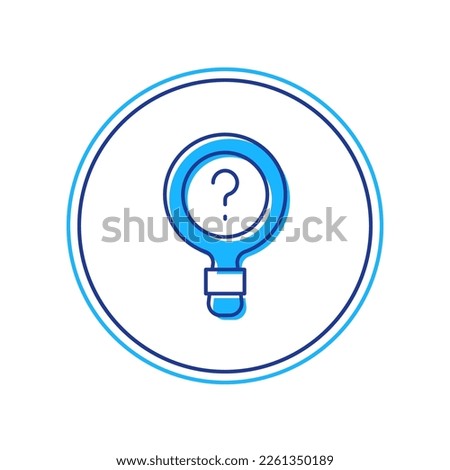 Filled outline Unknown search icon isolated on white background. Magnifying glass and question mark.  Vector