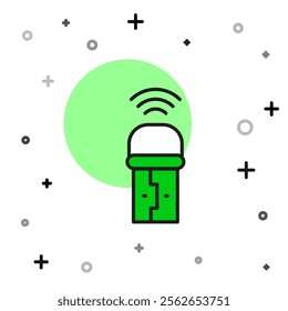Filled outline Usb wireless adapter icon isolated on white background.  Vector