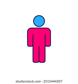 Esquema rellenado Usuario del icono del hombre aislado en el fondo blanco. Icono de perfil de usuario de símbolo de avatar empresarial. Signo de usuario masculino.  Vector