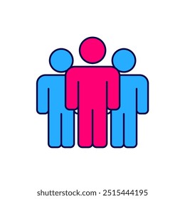 Filled outline Users group icon isolated on white background. Group of people icon. Business avatar symbol - users profile icon.  Vector