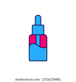 Botella líquida llena del vape del contorno para el icono electrónico de los cigarrillos aislado en el fondo blanco.  Vector