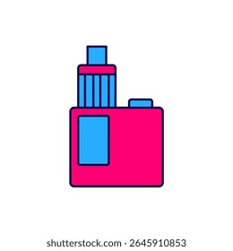 Filled outline Vape mod device icon isolated on white background. Vape smoking tool. Vaporizer Device.  Vector