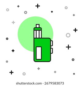 Contorno preenchido Vape mod ícone do dispositivo isolado no fundo branco. Ferramenta de fumaça de fita. Dispositivo Vaporizador.  Vetor
