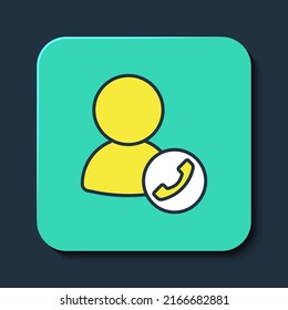 Filled outline Video chat conference icon isolated on blue background. Online meeting work form home. Remote project management. Turquoise square button. Vector