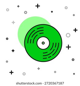Icono de disco de vinilo aislado sobre fondo blanco.  Vector