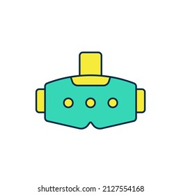 Filled outline Virtual reality glasses icon isolated on white background. Stereoscopic 3d vr mask. Optical head mounted display.  Vector