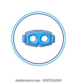 Icono de gafas de realidad virtual aislado sobre fondo blanco. Máscara estereoscópica 3d vr. Pantalla montada en cabezal óptico.  Vector
