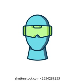 Filled outline Virtual reality glasses icon isolated on white background. Stereoscopic 3d vr mask. Optical head mounted display. Flat filled outline style with shadow. Vector