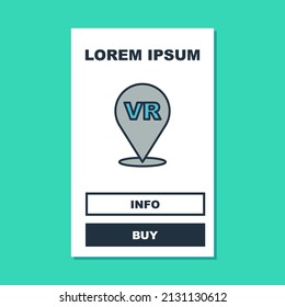 Filled outline Virtual reality icon isolated on turquoise background. Futuristic VR head-up display design.  Vector