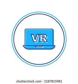 Filled outline Virtual reality icon isolated on white background. Futuristic VR head-up display design.  Vector