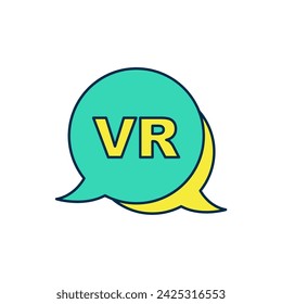 Filled outline Virtual reality icon isolated on white background. Futuristic VR head-up display design.  Vector