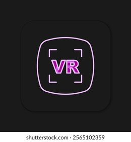 Filled outline Virtual reality icon isolated on black background. Futuristic VR head-up display design. Flat filled outline style with shadow. Vector