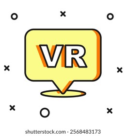 Filled outline Virtual reality icon isolated on white background. Futuristic VR head-up display design. Flat filled outline style with shadow. Vector