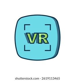 Filled outline Virtual reality icon isolated on white background. Futuristic VR head-up display design. Flat filled outline style with shadow. Vector