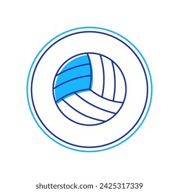 Filled outline Volleyball ball icon isolated on white background. Sport equipment.  Vector