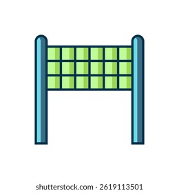 Filled outline Volleyball net icon isolated on white background. Flat filled outline style with shadow. Vector