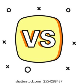 Filled outline VS Versus battle icon isolated on white background. Competition vs match game, martial battle vs sport. Flat filled outline style with shadow. Vector