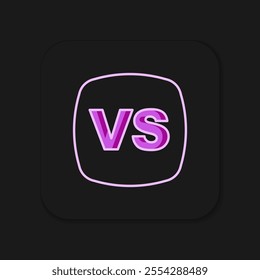 Filled outline VS Versus battle icon isolated on black background. Competition vs match game, martial battle vs sport. Flat filled outline style with shadow. Vector