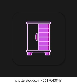 Filled outline Wardrobe icon isolated on black background. Cupboard sign. Flat filled outline style with shadow. Vector