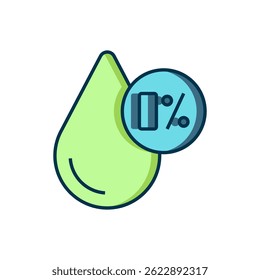 Filled outline Water balance icon isolated on isolated on white background. Flat filled outline style with shadow. Vector