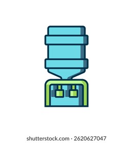 Filled outline Water cooler for office and home icon isolated on white background. Water dispenser. Bottle office, plastic and liquid. Flat filled outline style with shadow. Vector