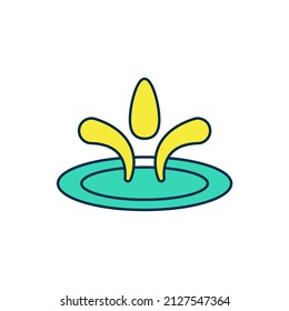 Filled outline Water drop icon isolated on white background.  Vector