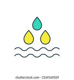Filled outline Water drop icon isolated on white background.  Vector
