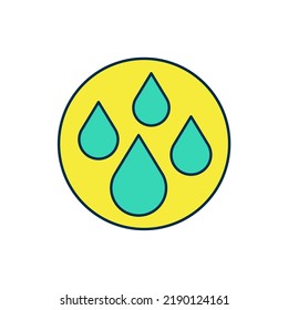 Filled outline Water drop icon isolated on white background.  Vector