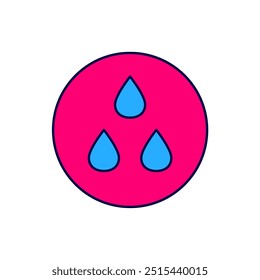 Filled outline Water drop icon isolated on white background.  Vector