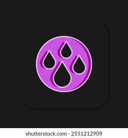 Filled outline Water drop icon isolated on black background. Flat filled outline style with shadow. Vector