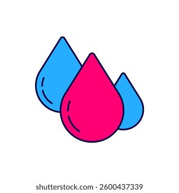 Filled outline Water drop icon isolated on white background.  Vector